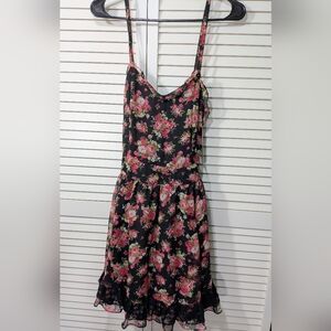 Tripp NYC Floral Black and Pink Floral Dress